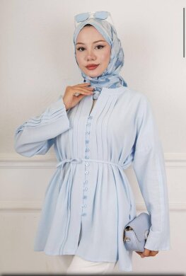 Bebe Mavi Düğmeli Bluz - 1