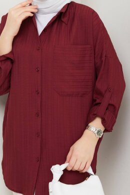 Bordo Cepli Gömlek - 2