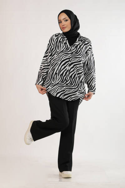 Zebra Desen Gömlek Beyaz 9361 - 3