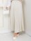 Krem Uzun Piliseli Şık Kadın Etek - 1