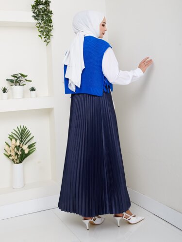 Mavi İnci Detaylı Kalın Dokulu Kadın Triko Süvete - 4