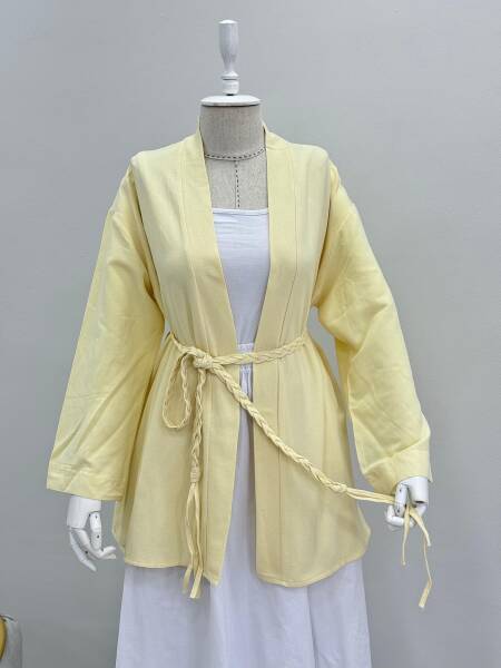 Sarı Bağlamalı Kimono - 1